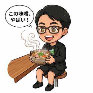 豚汁の味噌に感動するえじり